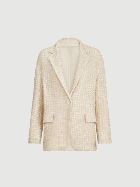 Brunello Cucinelli Silk organza blazer with dazzling net embroidery