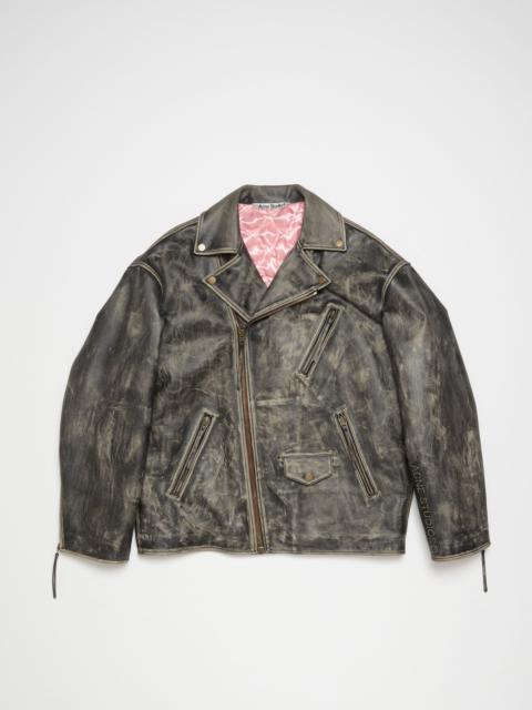 Biker leather jacket - Black