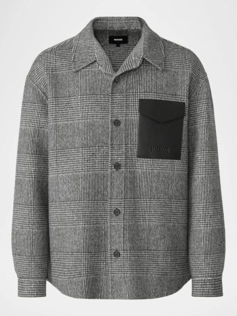 MACKAGE Men's Emmanuel Double-Face Wool Check Shirt Jacket