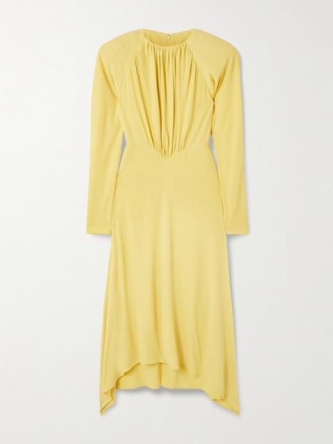 Stella McCartney Asymmetric Draped Crepe Midi Dress
