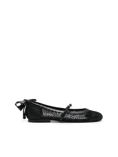 GIABORGHINI bow-detail mesh ballerina shoes