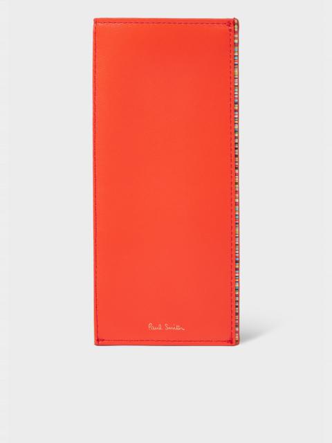 Paul Smith Orange 'Signature Stripe' Trim Glasses Case