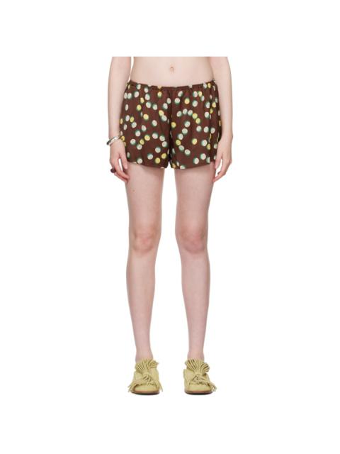Brown Bubble Dot Shorts