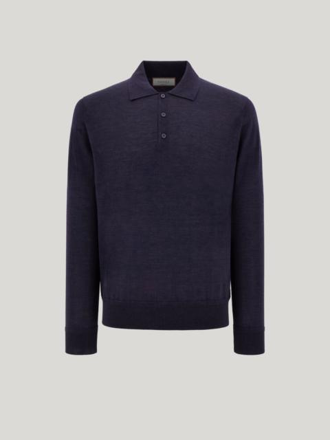 Canali DARK NAVY POLO IN WOOL-SILK-CASHMERE BLEND