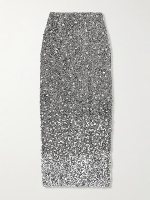 CLIO PEPPIATT Midas Embellished Stretch-tulle Maxi Skirt
