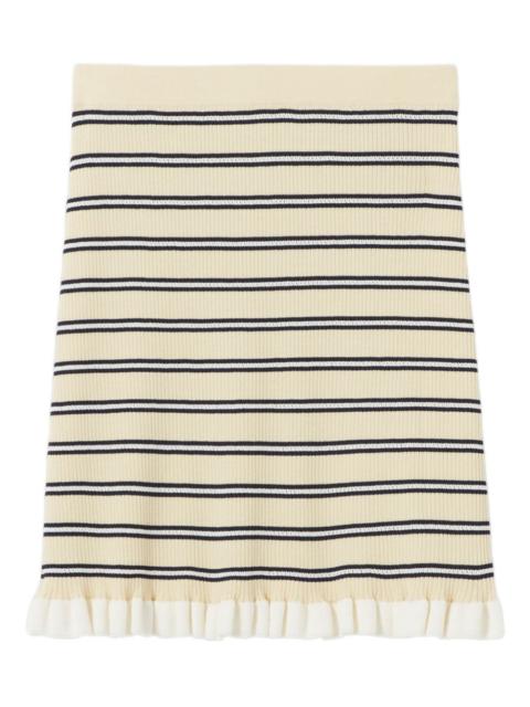 Claudie Pierlot striped ruffled-hem mini skirt
