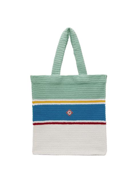 CASABLANCA Blue & White Stripe Tote