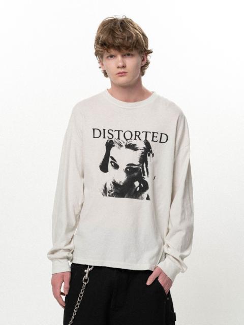 KAMIYA "DISTORTED Girl" Distressed L/S T-shirt