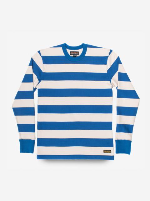 Iron Heart IHTB-01-BLU-WHT 11oz  Knitted Cotton Long-Sleeved Sweater - Blue/White