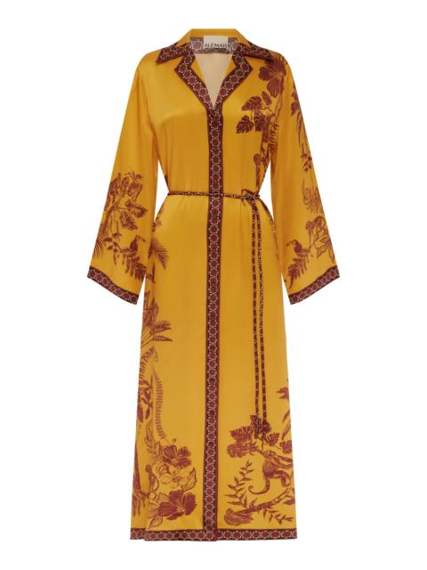 ALÉMAIS Banana Blossom Silk Shirtdress
