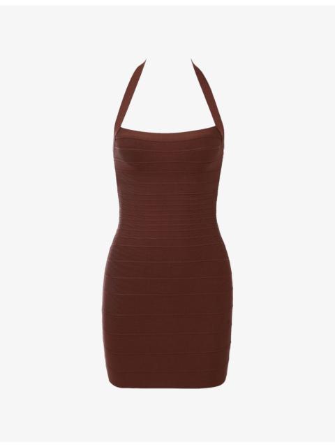 House of CB The Silhouette Halterneck Woven Mini Dress