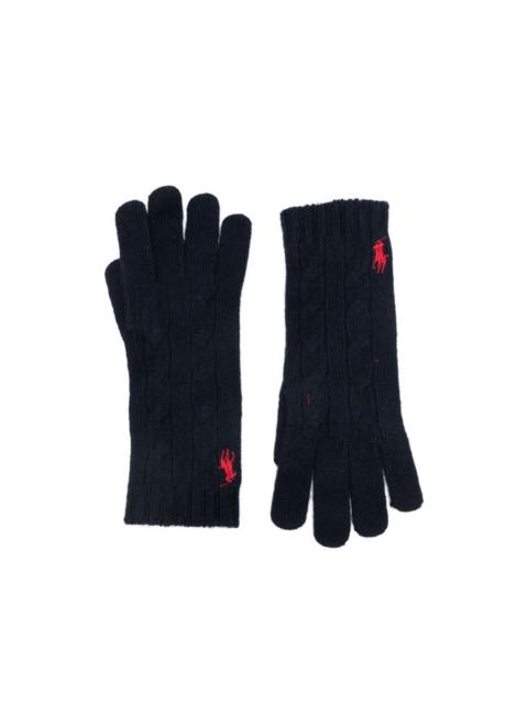 Polo Ralph Lauren logo-embroidered knitted gloves