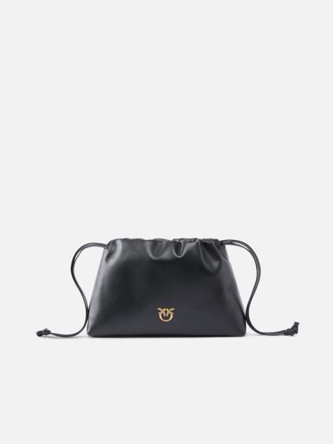 PINKO SMALL LATHER SHOULDER BAG WITH DRAWSTRING
