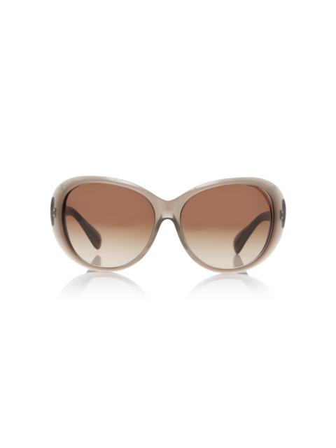 Oliver Peoples Maridan Oversized Round-Frame Acetate Sunglasses brown