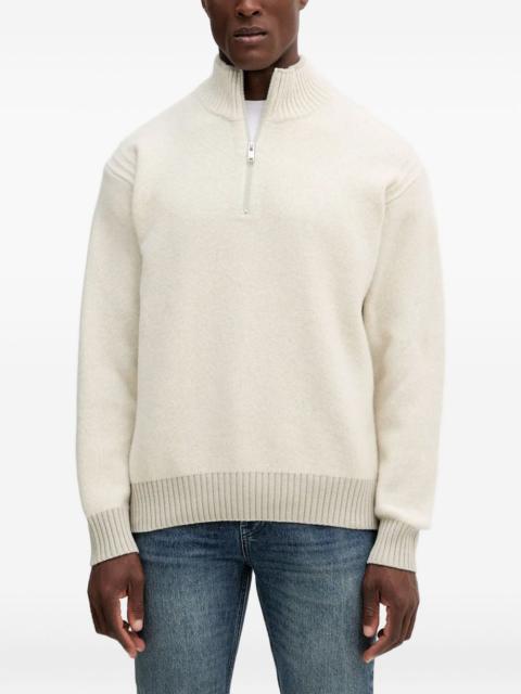 BOSS zip-up high-neck sweater