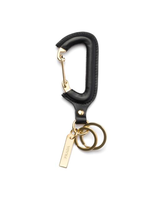 Prada Men's Leather Key Ring - Black