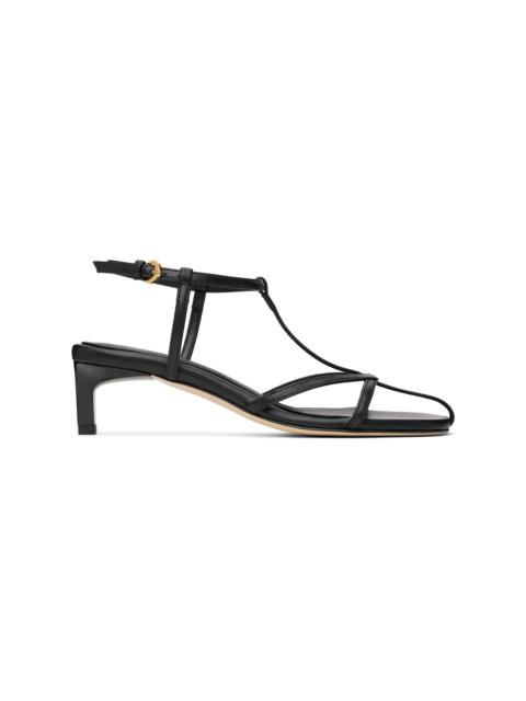 DEAR FRANCES Black Tee Heeled Sandals