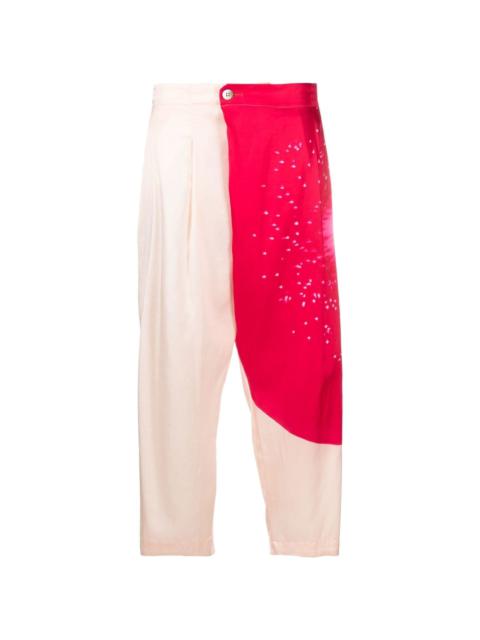 colour-block cropped trousers