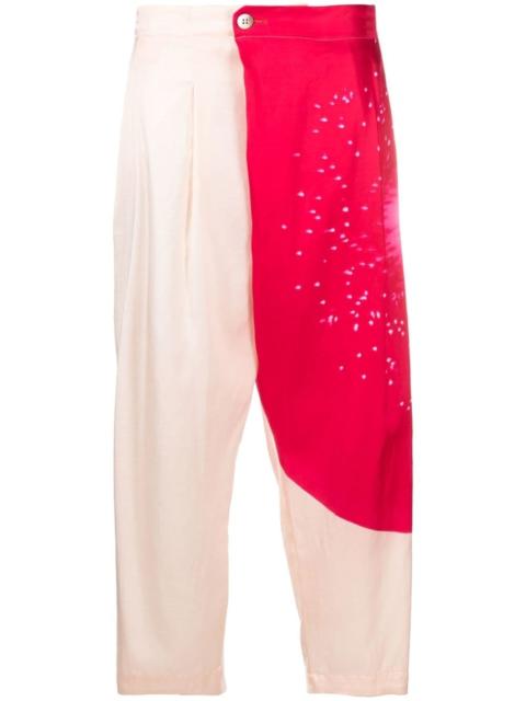 colour-block cropped trousers