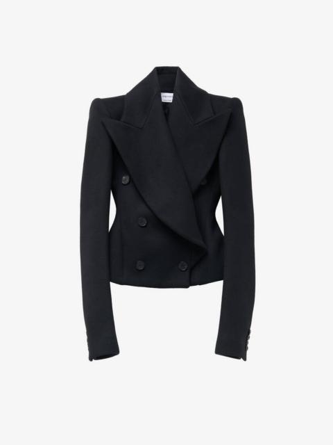 Alexander McQueen Wrap Double-Breasted Wool Cashmere Blazer