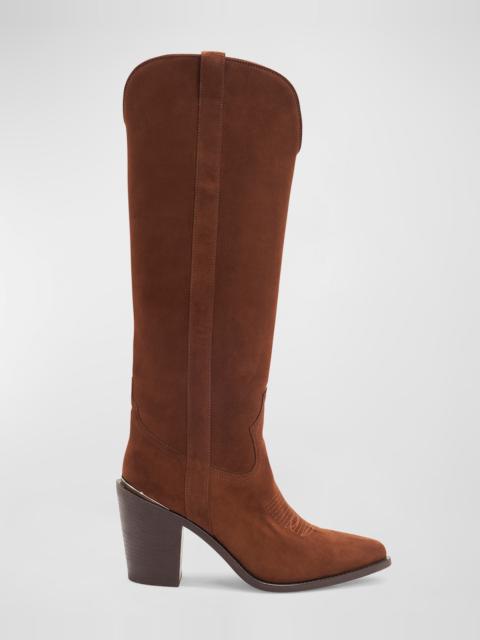 PARTLOW Leigh Anne Suede Western Knee Boots