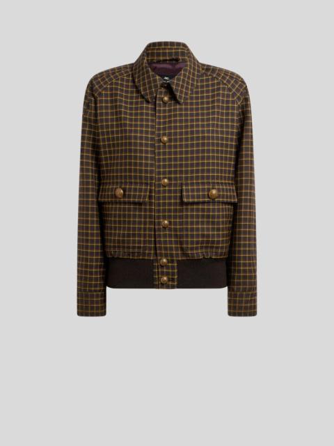 Etro WOOL BOMBER JACKET WITH CHECK MOTIF