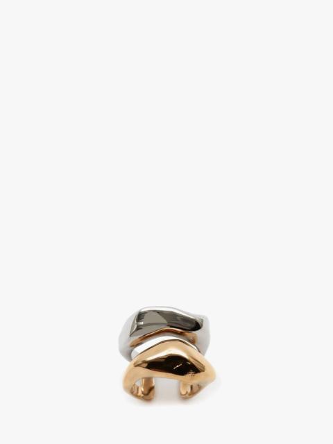 Alexander McQueen Sculpted Cut Out Ring in Antique Gold