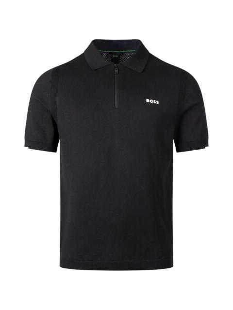 BOSS Boss Logo-print Quarter-zip T-shirt