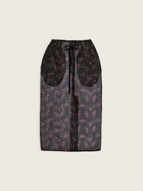 Simone Rocha Sheer Frayed Column Pencil Skirt