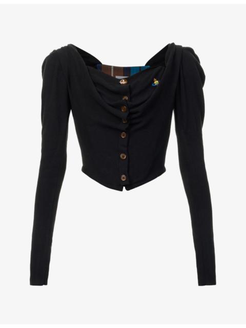 Vivienne Westwood Bea Corset Cotton-And-Cashmere Cardigan