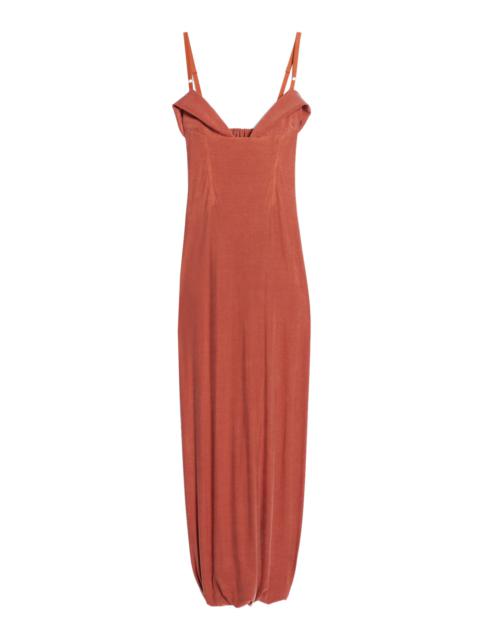 JACQUEMUS La Robe Praia Midi Dress brown