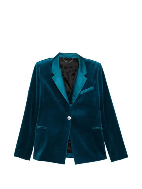 rabanne single-breasted velvet jacket