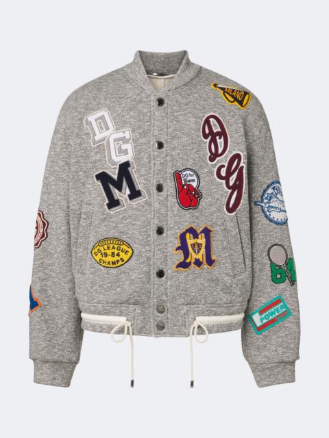 Dolce & Gabbana Patch-appliqué cotton varsity jacket