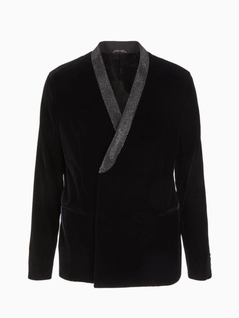 Double-breasted Giorgio’s jacket in stretch velvet