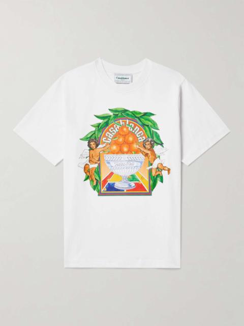 CASABLANCA Triomphe D'Orange Logo-Print Organic Cotton-Jersey T-Shirt