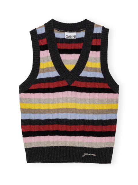 GANNI STRIPED MULTICOLOUR VEST