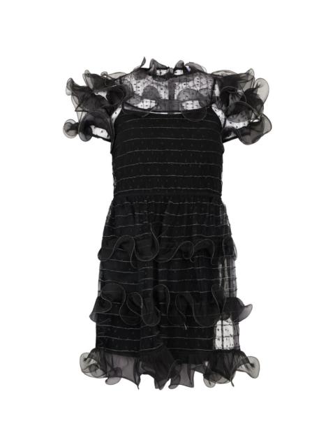 Valentino ruffled polka-dot mini dress