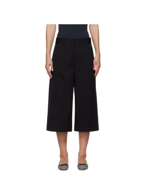 MSGM Black Cotton Bermuda Shorts