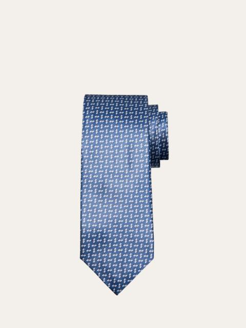 Brioni Men's Silk Geometric-Print Tie