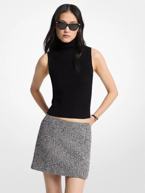 MICHAEL KORS Cotton Blend Tweed Mini Skirt