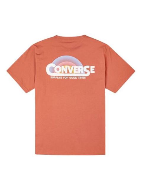 Converse Men's Converse Rainbow Logo Printing Knit Sports Short Sleeve Red 10021516-A03