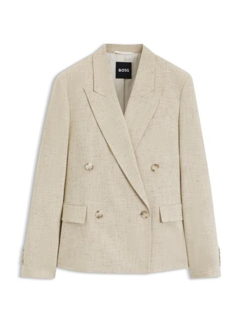 BOSS REGULAR-FIT BLAZER IN TEXTURED SLUB FABRIC