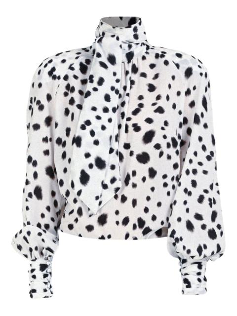ROWEN ROSE dalmatian-pattern blouse