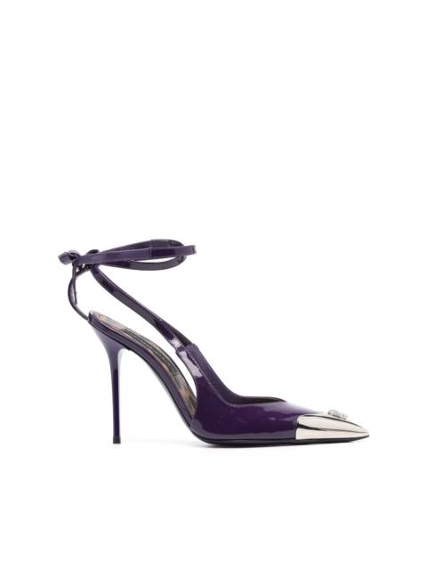 PHILIPP PLEIN Crystal Skull 105mm leather pumps