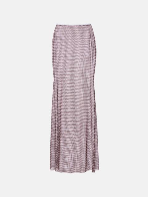 BANANHOT Solay gingham semi-sheer maxi skirt