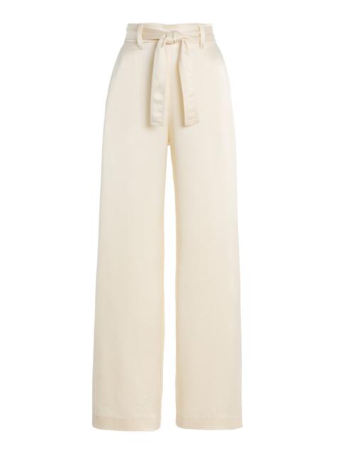LESET Barb Tailored Satin Pants white