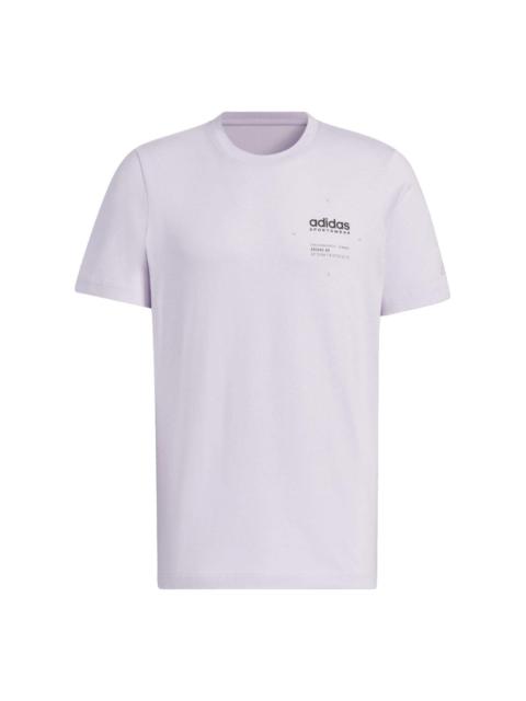 adidas Small Linear Logo T-Shirt 'Purple' JI9079