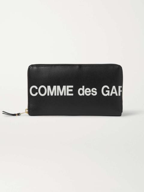 Comme Des Garçons Logo-Print Leather Zip-Around Wallet