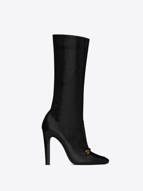 SAINT LAURENT camden boots in shiny grained leather