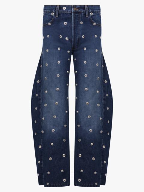 A.W.A.K.E. MODE STUDDED DENIM JEAN WITH INSERTS | BLUE